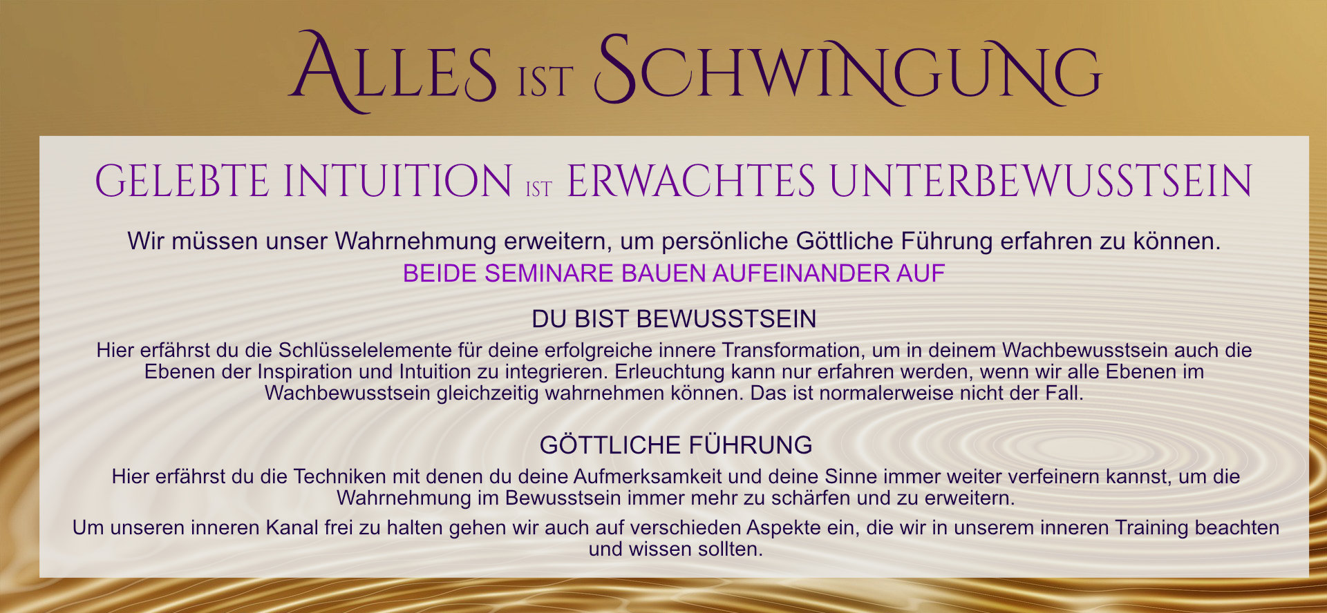 Seminar Göttliche Führung